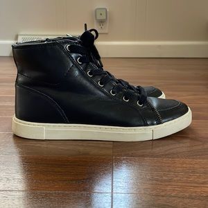 Frye black leather high top sneakers. 8.5